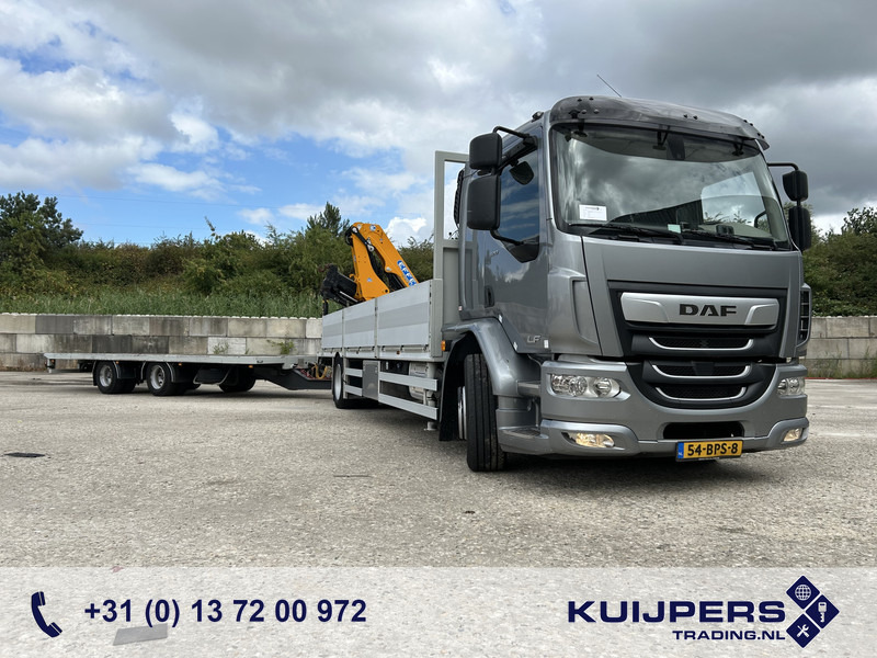DAF LF 320 FA 19T + Burg BPM 0018 Trailer / Effer 175.2/c3s Crane / NL Combi - Φορτηγό με ανοιχτή καρότσα, Φορτηγό με γερανό: φωτογραφία 1 DAF LF 320 FA 19T + Burg BPM 0018 Trailer / Effer 175.2/c3s Crane / NL Combi - Φορτηγό με ανοιχτή καρότσα, Φορτηγό με γερανό: φωτογραφία 1