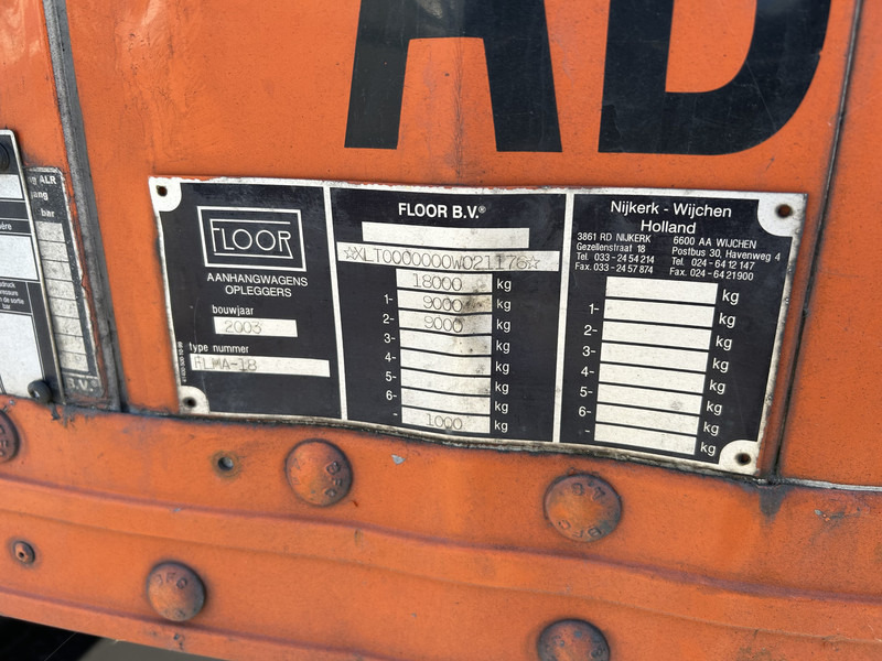 Ρυμούλκα κόφα Floor FLMA-18 / Wipkar - Anhanger - Trailer / Alu Box / Loadlift / BPW Drum: φωτογραφία 14