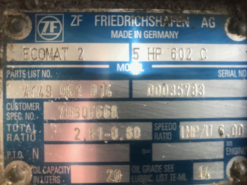 ZF 5HP502C, 5HP592C, 5HP602C, 5HP504C, 5HP594C, 5HP604C - Κιβώτιο ταχυτήτων: φωτογραφία 3 ZF 5HP502C, 5HP592C, 5HP602C, 5HP504C, 5HP594C, 5HP604C - Κιβώτιο ταχυτήτων: φωτογραφία 3