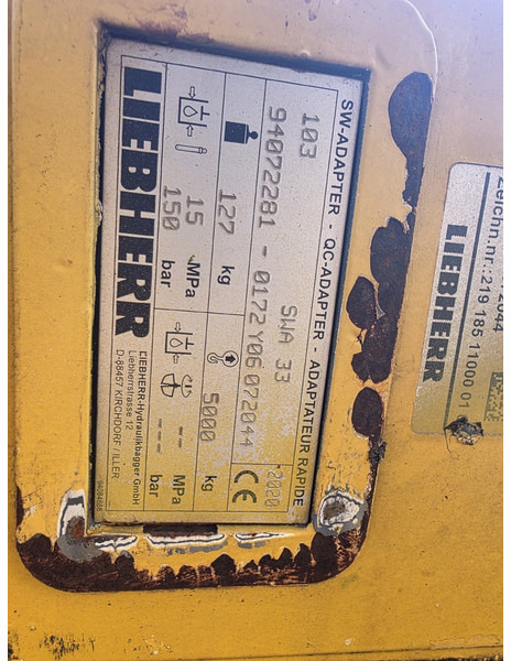 Liebherr likufix sw33 likufix sw 33 schnelwechsler - Ταχυσύνδεσμος για Κατασκευή μηχανήματα: φωτογραφία 4 Liebherr likufix sw33 likufix sw 33 schnelwechsler - Ταχυσύνδεσμος για Κατασκευή μηχανήματα: φωτογραφία 4