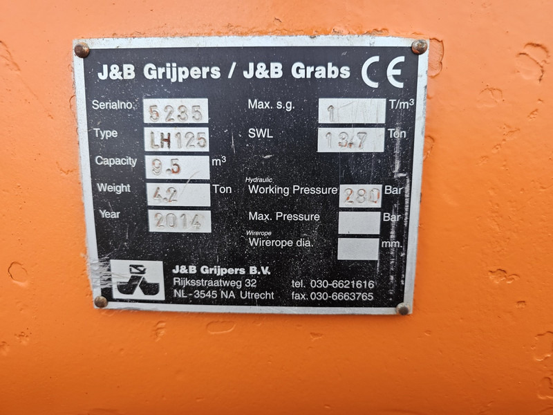 Jb clamshell 9500 liter sennebogen sennebogen liebherr lh fuchs mhl - Κάδος τύπου αχιβάδας για Κατασκευή μηχανήματα: φωτογραφία 5 Jb clamshell 9500 liter sennebogen sennebogen liebherr lh fuchs mhl - Κάδος τύπου αχιβάδας για Κατασκευή μηχανήματα: φωτογραφία 5
