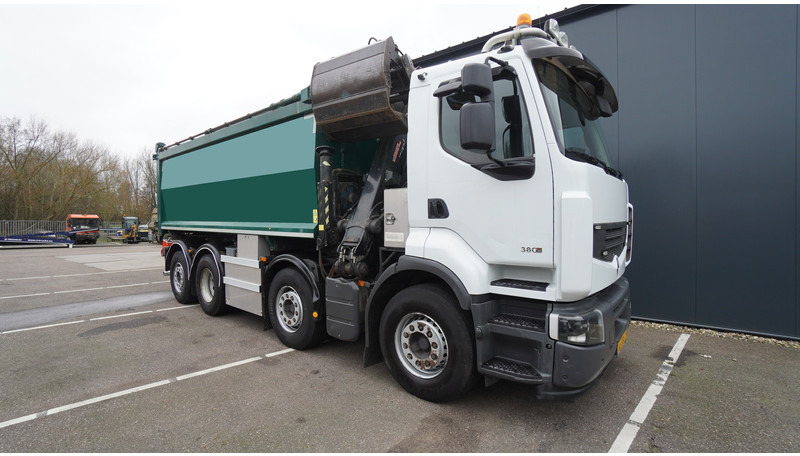Φορτηγό με γερανό Renault PREMIUM 380 DXI 8X2/6 2 SIDE TIPPER WITH PLFINGER Q 170 Z CRANE.278.200KM: φωτογραφία 7