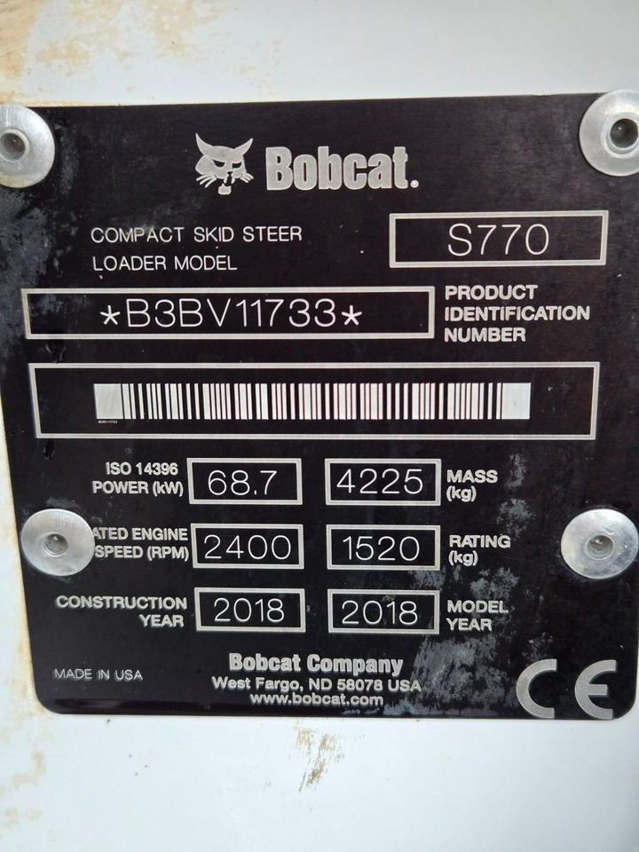 Bobcat S 770 - Ελαστιχοφόρος φορτωτής: φωτογραφία 3 Bobcat S 770 - Ελαστιχοφόρος φορτωτής: φωτογραφία 3