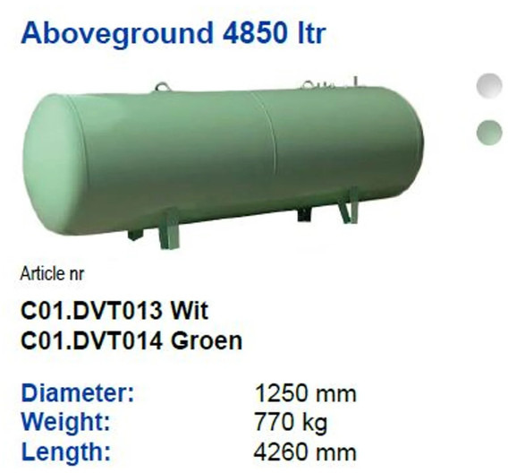 De Visser Propaan/Butaan LPG tank 4850 L (2,43 ton) Gastank, Gas, Gaz, LPG, GPL, Propane, Butane Ø 1250 including tank fittings - Ρεζερβουάρ καυσίμου: φωτογραφία 4 De Visser Propaan/Butaan LPG tank 4850 L (2,43 ton) Gastank, Gas, Gaz, LPG, GPL, Propane, Butane Ø 1250 including tank fittings - Ρεζερβουάρ καυσίμου: φωτογραφία 4