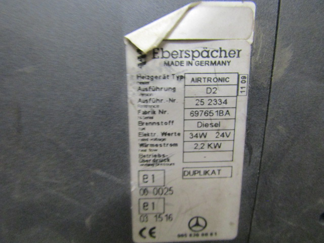 EBERSPACHER “AIRTRONIC” NIGHT HEATER TYPE D2 & D1LC CHOICE AVAILABLE SUITS MAN AND MERCEDES - Καμπίνα και εσωτερικό για Φορτηγό: φωτογραφία 3 EBERSPACHER “AIRTRONIC” NIGHT HEATER TYPE D2 & D1LC CHOICE AVAILABLE SUITS MAN AND MERCEDES - Καμπίνα και εσωτερικό για Φορτηγό: φωτογραφία 3