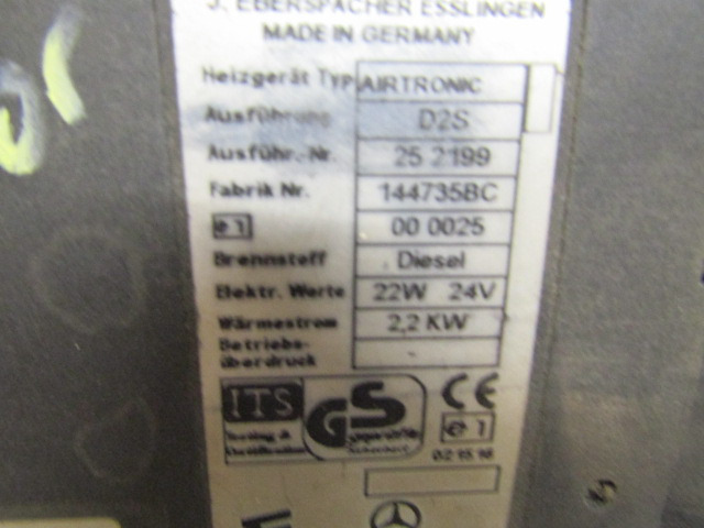 EBERSPACHER “AIRTRONIC” NIGHT HEATER TYPE D2 & D1LC CHOICE AVAILABLE SUITS MAN AND MERCEDES - Καμπίνα και εσωτερικό για Φορτηγό: φωτογραφία 4 EBERSPACHER “AIRTRONIC” NIGHT HEATER TYPE D2 & D1LC CHOICE AVAILABLE SUITS MAN AND MERCEDES - Καμπίνα και εσωτερικό για Φορτηγό: φωτογραφία 4