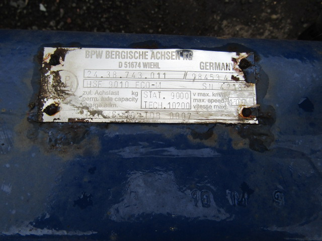 ITEM FOR SALE – BPW 22.5 DRUM BRAKE AXLES TYPE HSF 9010 ECO (CHOICE AVAILABLE) - Αξονας και ανταλλακτικά για Τρέιλερ: φωτογραφία 2 ITEM FOR SALE – BPW 22.5 DRUM BRAKE AXLES TYPE HSF 9010 ECO (CHOICE AVAILABLE) - Αξονας και ανταλλακτικά για Τρέιλερ: φωτογραφία 2