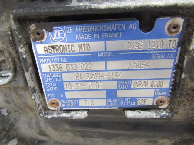 MAN TGM / TGS ASTRONIC MID 12AS 1210.70 GEARBOX - Κιβώτιο ταχυτήτων για Φορτηγό: φωτογραφία 2 MAN TGM / TGS ASTRONIC MID 12AS 1210.70 GEARBOX - Κιβώτιο ταχυτήτων για Φορτηγό: φωτογραφία 2