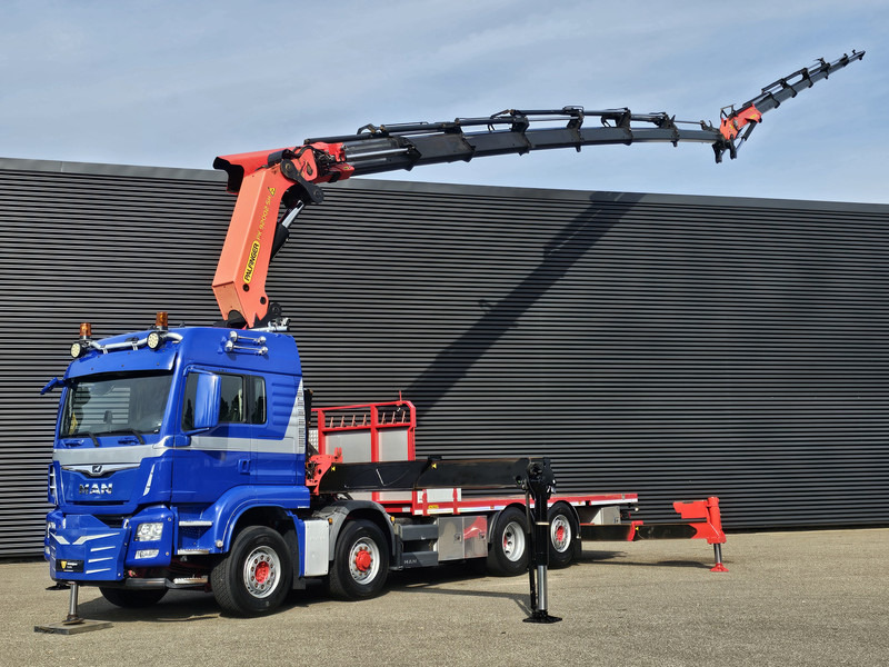MAN TGS 35.500 8x4-6 / PALFINGER 92 t/m CRANE +JIB - Φορτηγό με ανοιχτή καρότσα: φωτογραφία 1 MAN TGS 35.500 8x4-6 / PALFINGER 92 t/m CRANE +JIB - Φορτηγό με ανοιχτή καρότσα: φωτογραφία 1