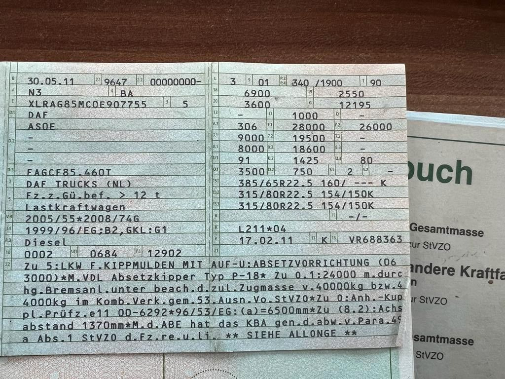 DAF CF 85.460 6X2 VDL Absetzer Top Zustand Retarder DAF CF 85.460 6X2 VDL Absetzer Top Zustand Retarder - Φορτηγό καδοφόρος φορτωτής: φωτογραφία 3 DAF CF 85.460 6X2 VDL Absetzer Top Zustand Retarder DAF CF 85.460 6X2 VDL Absetzer Top Zustand Retarder - Φορτηγό καδοφόρος φορτωτής: φωτογραφία 3