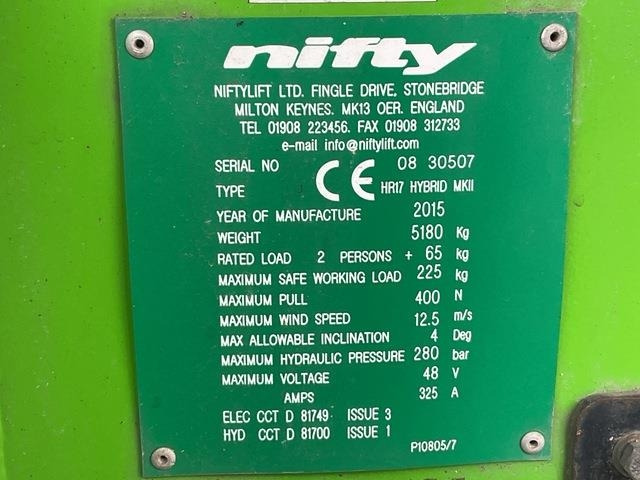 Niftylift HR17 - Καλαθοφόρο ανυψωτικό: φωτογραφία 5 Niftylift HR17 - Καλαθοφόρο ανυψωτικό: φωτογραφία 5