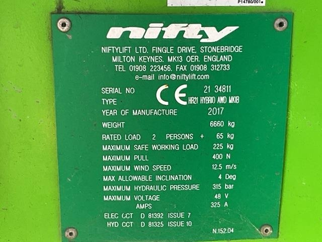 Niftylift HR21 - Καλαθοφόρο ανυψωτικό: φωτογραφία 5 Niftylift HR21 - Καλαθοφόρο ανυψωτικό: φωτογραφία 5