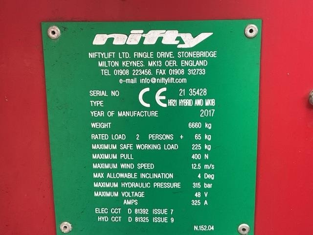 Niftylift HR21 - Καλαθοφόρο ανυψωτικό: φωτογραφία 5 Niftylift HR21 - Καλαθοφόρο ανυψωτικό: φωτογραφία 5