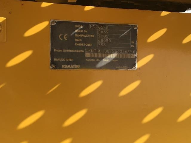 Komatsu HD785-5 - Ανατρεπόμενο όχημα μεταφοράς λατομικών υλικών: φωτογραφία 5 Komatsu HD785-5 - Ανατρεπόμενο όχημα μεταφοράς λατομικών υλικών: φωτογραφία 5