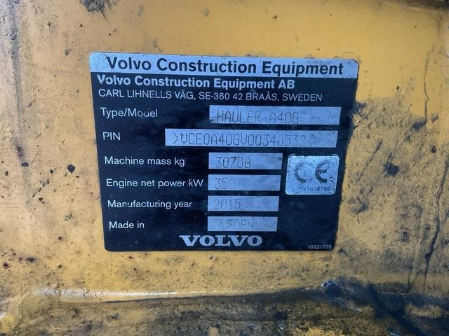 Volvo A40G - Αρθρωτό φορτηγό: φωτογραφία 5 Volvo A40G - Αρθρωτό φορτηγό: φωτογραφία 5