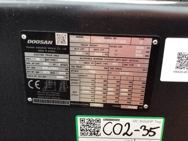 Doosan B35X-7 PLUS - Ηλεκτροκίνητο περονοφόρο: φωτογραφία 5 Doosan B35X-7 PLUS - Ηλεκτροκίνητο περονοφόρο: φωτογραφία 5