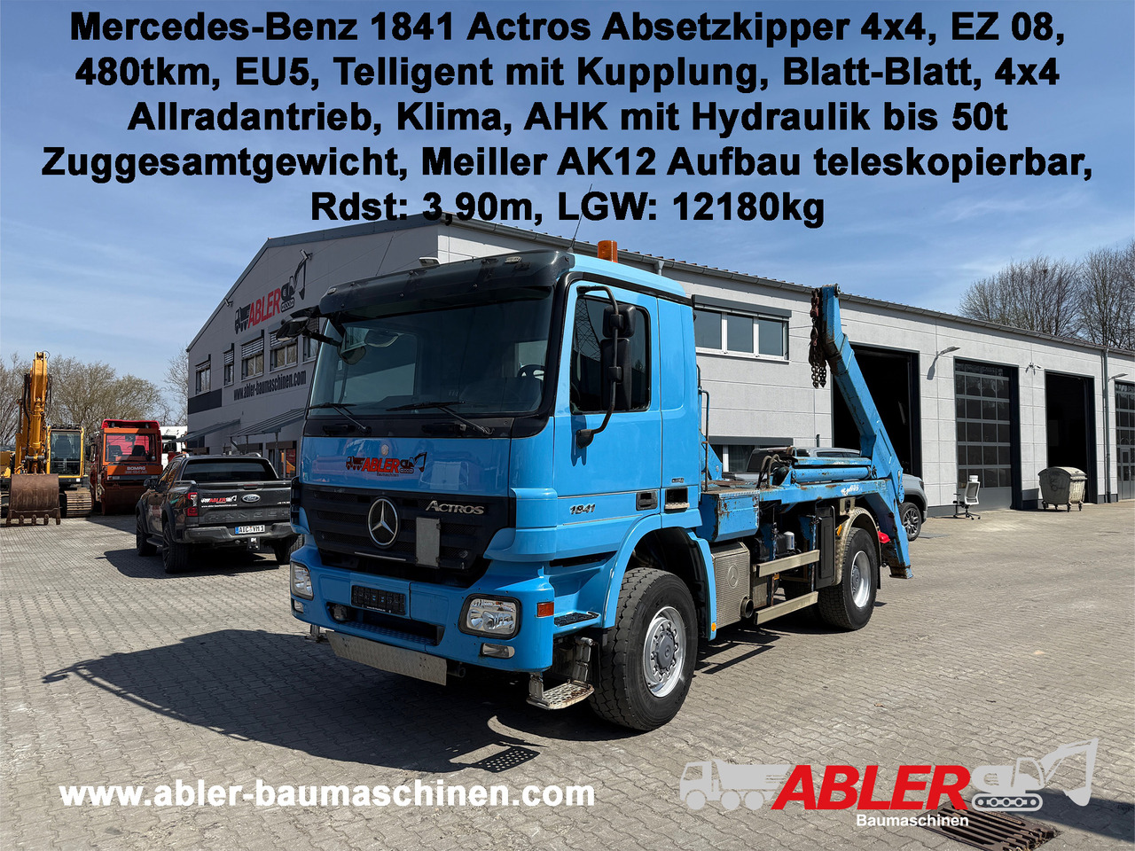 Mercedes-Benz 1841 Actros MP2 Absetzkipper 4x4 Allrad Klima - Φορτηγό καδοφόρος φορτωτής: φωτογραφία 1 Mercedes-Benz 1841 Actros MP2 Absetzkipper 4x4 Allrad Klima - Φορτηγό καδοφόρος φορτωτής: φωτογραφία 1