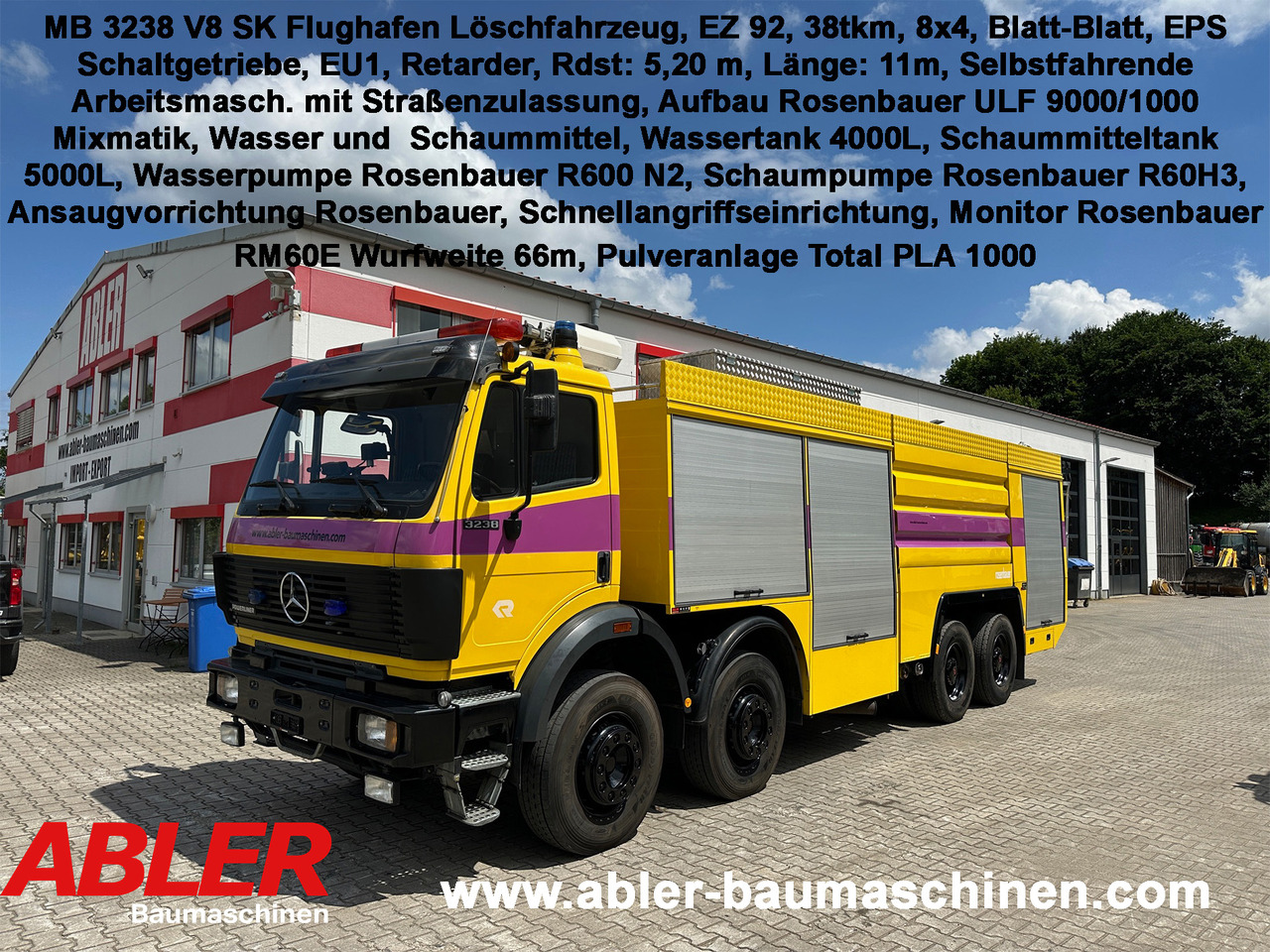 Mercedes-Benz 3238 SK Löschfahrzeug Rosenbauer Wasser + Schaum 66m Wurfweite - Πυροσβεστικό όχημα: φωτογραφία 1 Mercedes-Benz 3238 SK Löschfahrzeug Rosenbauer Wasser + Schaum 66m Wurfweite - Πυροσβεστικό όχημα: φωτογραφία 1