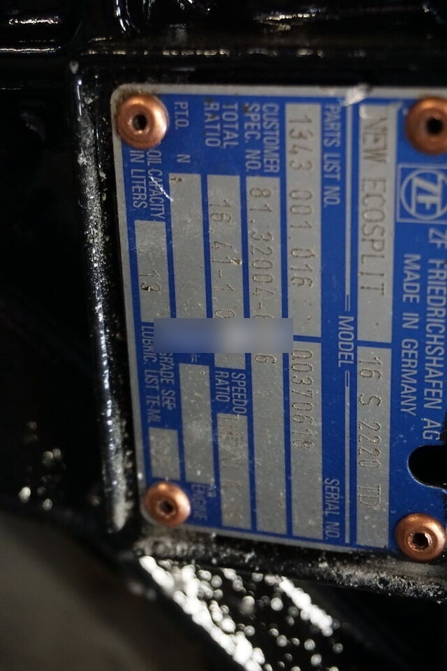 ZF (ZF 16S2220) MAN TGX truck - Κιβώτιο ταχυτήτων για Φορτηγό: φωτογραφία 4 ZF (ZF 16S2220) MAN TGX truck - Κιβώτιο ταχυτήτων για Φορτηγό: φωτογραφία 4