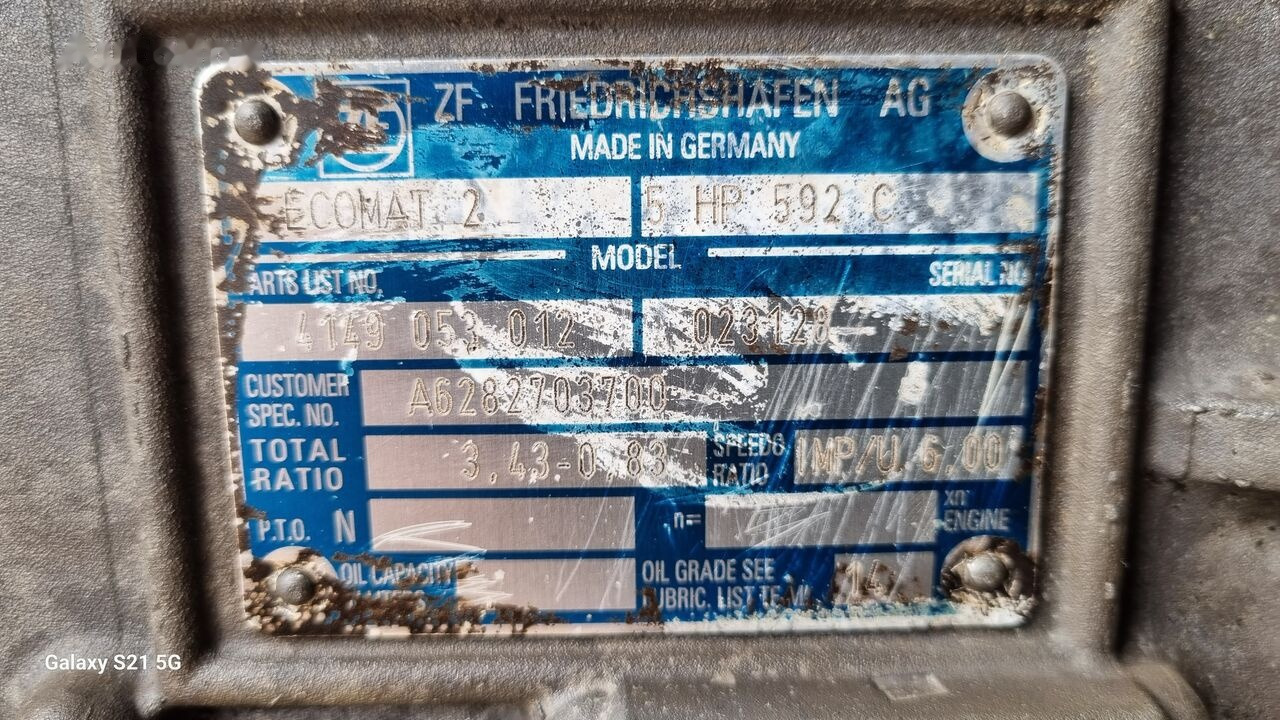 ZF ECOMAT 2 5 HP 592 C A6282703700 Mercedes-Benz - Κιβώτιο ταχυτήτων για Λεωφορείο: φωτογραφία 3 ZF ECOMAT 2 5 HP 592 C A6282703700 Mercedes-Benz - Κιβώτιο ταχυτήτων για Λεωφορείο: φωτογραφία 3