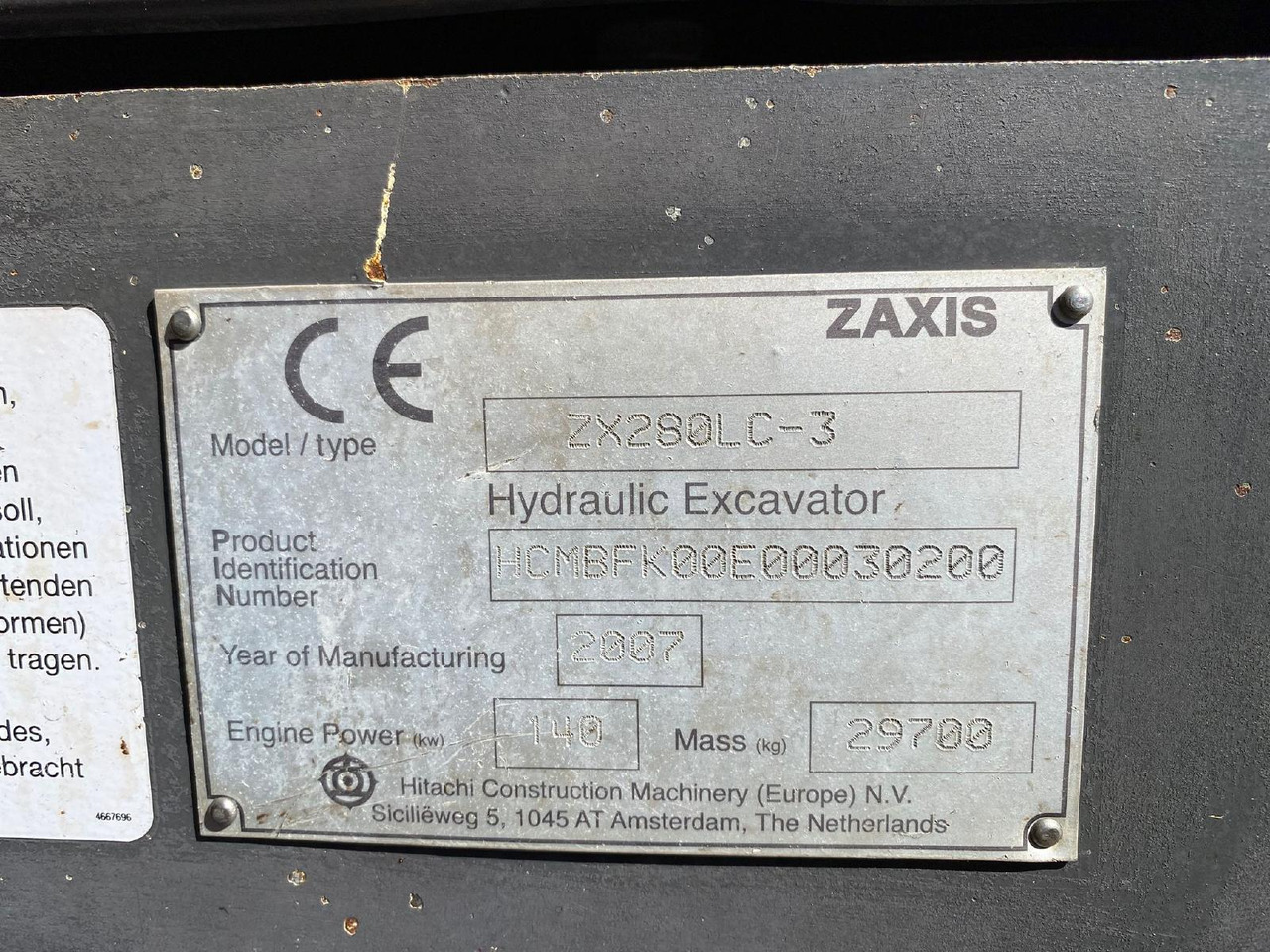 Hitachi ZX 280 LC -3 - Ερπυστριοφόρος εκσκαφέας: φωτογραφία 3 Hitachi ZX 280 LC -3 - Ερπυστριοφόρος εκσκαφέας: φωτογραφία 3