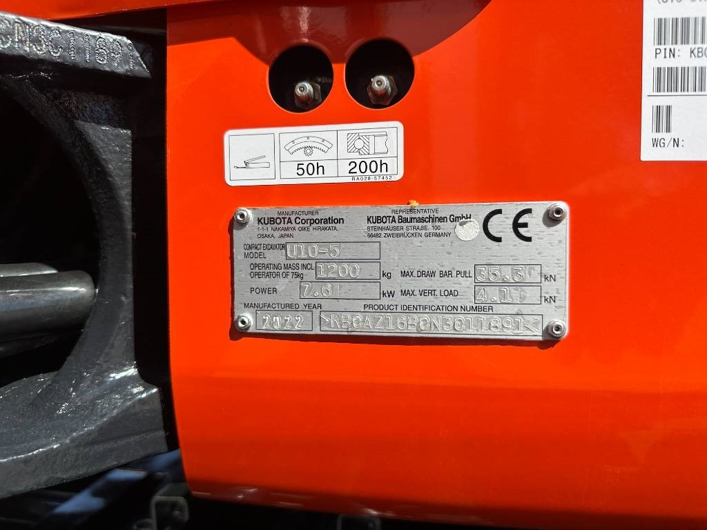 Leasing Kubota U 10 - 5 ex demo 20h ajettu kallistajalla  Kubota U 10 - 5 ex demo 20h ajettu kallistajalla: φωτογραφία 16