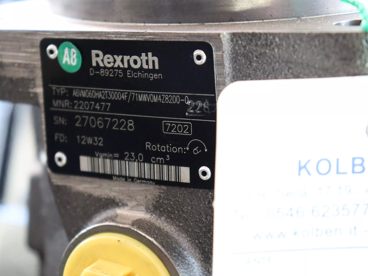 REXROTH A6VM060HA2T30004F/71MWV0M4Z8200-0 - Υδραυλικός κινητήρας για Ανυψωτικό μηχάνημα: φωτογραφία 4 REXROTH A6VM060HA2T30004F/71MWV0M4Z8200-0 - Υδραυλικός κινητήρας για Ανυψωτικό μηχάνημα: φωτογραφία 4