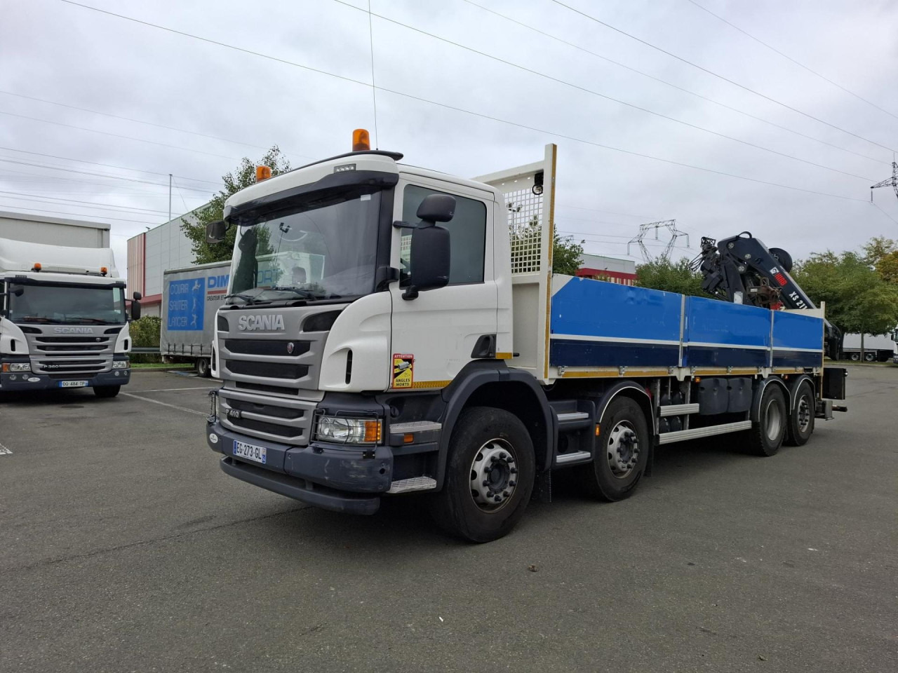 SCANIA SCANIA P41 8/2*6 Plat +Grue 21TM - Φορτηγό σασί: φωτογραφία 1 SCANIA SCANIA P41 8/2*6 Plat +Grue 21TM - Φορτηγό σασί: φωτογραφία 1