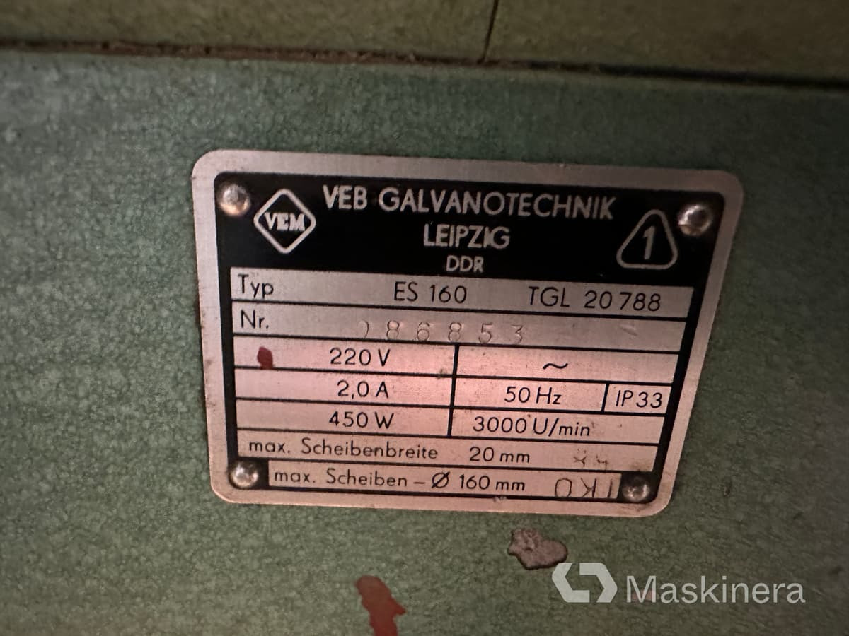 VEM ES 160 Bänkslipmaskin VEM ES 160 - Εργαλειομηχανή: φωτογραφία 4 VEM ES 160 Bänkslipmaskin VEM ES 160 - Εργαλειομηχανή: φωτογραφία 4