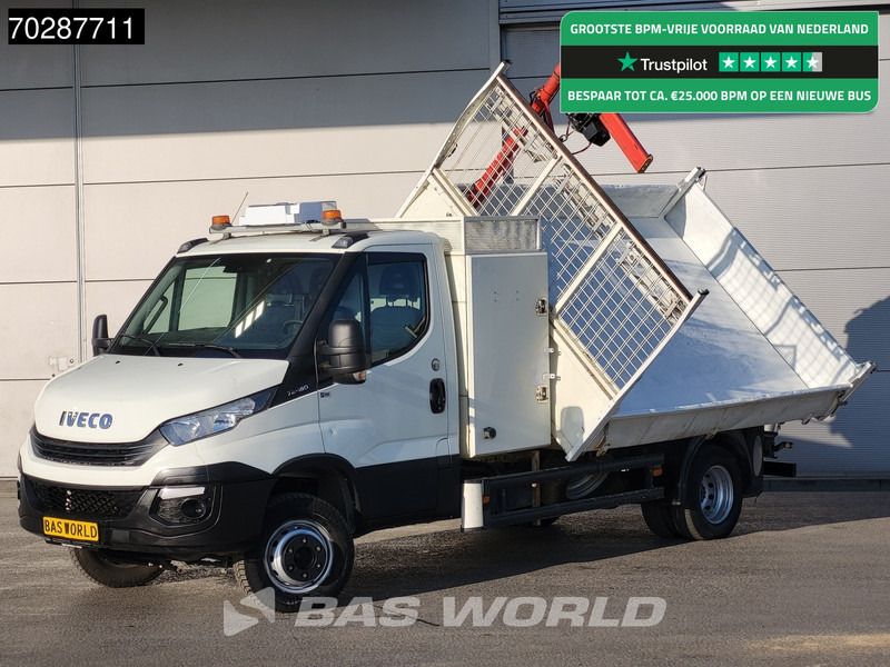 Iveco Daily 70C18 3.0L Driezijdige Kipper 500KG Kraan Kraanwagen Open Laadbak 3,5t Trekhaak Airco Cruise Euro6 Kraan Crane Kranwagen Kipper - Όχημα με ανατρεπομενη καροτσα: φωτογραφία 1 Iveco Daily 70C18 3.0L Driezijdige Kipper 500KG Kraan Kraanwagen Open Laadbak 3,5t Trekhaak Airco Cruise Euro6 Kraan Crane Kranwagen Kipper - Όχημα με ανατρεπομενη καροτσα: φωτογραφία 1