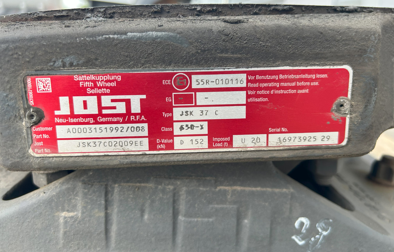 JOST JSK37C MERCEDES ACTROS MP4 - Πέμπτος τροχός για Φορτηγό: φωτογραφία 5 JOST JSK37C MERCEDES ACTROS MP4 - Πέμπτος τροχός για Φορτηγό: φωτογραφία 5