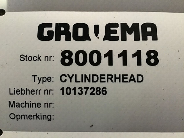 Liebherr Cylinderhead - Μπλοκ κυλίνδρων: φωτογραφία 1 Liebherr Cylinderhead - Μπλοκ κυλίνδρων: φωτογραφία 1