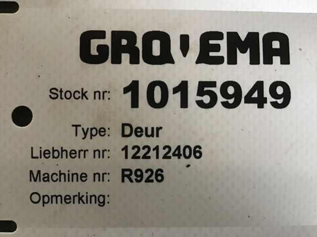 Liebherr Side Door Right Front - Πόρτα και ανταλλακτικά: φωτογραφία 2 Liebherr Side Door Right Front - Πόρτα και ανταλλακτικά: φωτογραφία 2