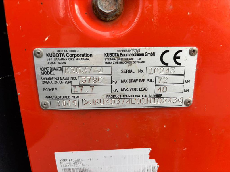 **SOLD** Kubota KX 037-4 - Μίνι εκσκαφέας: φωτογραφία 5 **SOLD** Kubota KX 037-4 - Μίνι εκσκαφέας: φωτογραφία 5