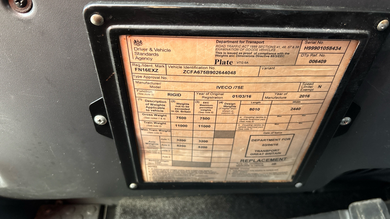 Φορτηγό μουσαμάς IVECO EUROCARGO 75E16: φωτογραφία 11 Φορτηγό μουσαμάς IVECO EUROCARGO 75E16: φωτογραφία 11