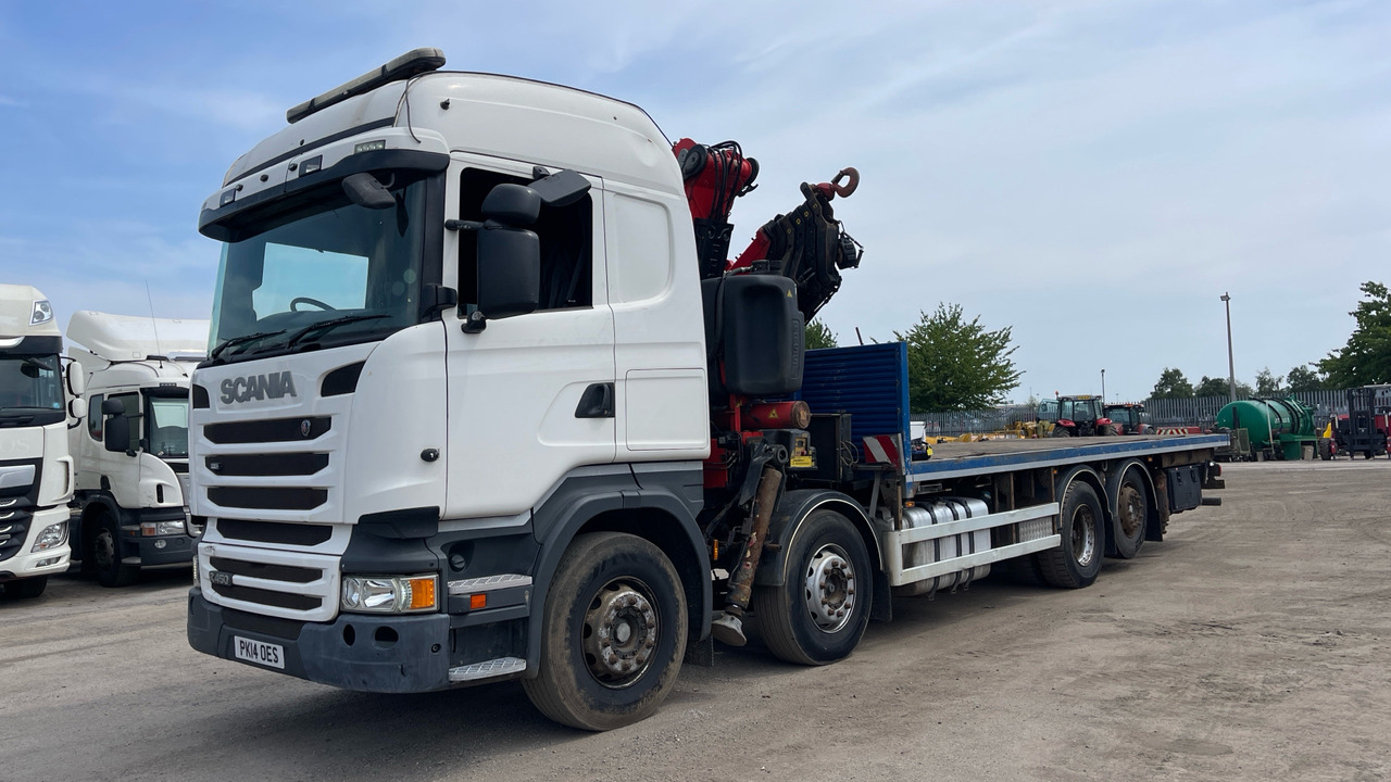 SCANIA R 450 - Φορτηγό με ανοιχτή καρότσα, Φορτηγό με γερανό: φωτογραφία 2 SCANIA R 450 - Φορτηγό με ανοιχτή καρότσα, Φορτηγό με γερανό: φωτογραφία 2