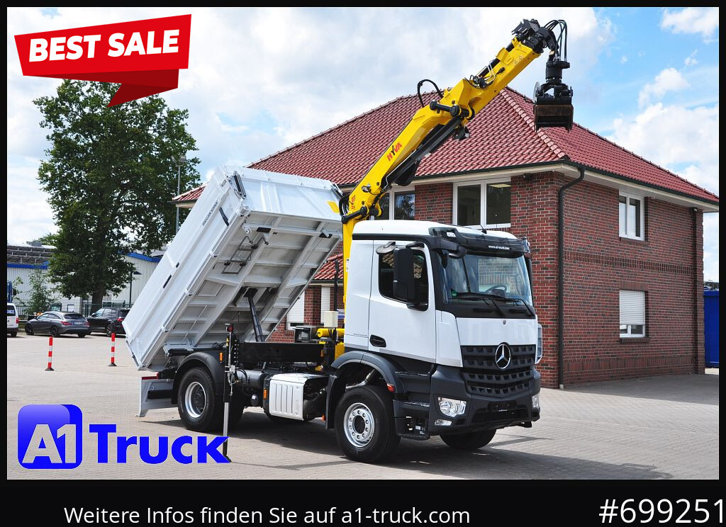 MERCEDES-BENZ Arocs 1840, Kipper + Kran,Funk Navi, - Φορτηγό με γερανό, Φορτηγό ανατρεπόμενο: φωτογραφία 1 MERCEDES-BENZ Arocs 1840, Kipper + Kran,Funk Navi, - Φορτηγό με γερανό, Φορτηγό ανατρεπόμενο: φωτογραφία 1