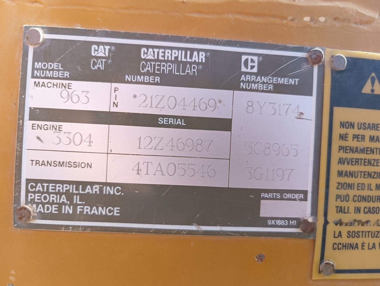 Caterpillar 963 - Ερπυστριοφόρος φορτωτής: φωτογραφία 5 Caterpillar 963 - Ερπυστριοφόρος φορτωτής: φωτογραφία 5