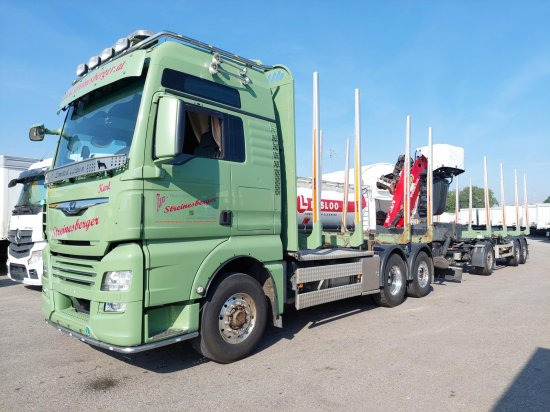 MAN TGX 26.500 6x4x4 Holztransporter, Motor Neu - Φορτηγό ξυλείας, Φορτηγό με γερανό: φωτογραφία 1 MAN TGX 26.500 6x4x4 Holztransporter, Motor Neu - Φορτηγό ξυλείας, Φορτηγό με γερανό: φωτογραφία 1
