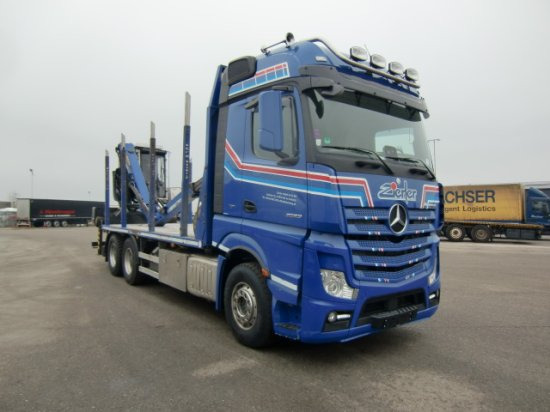 Mercedes-Benz Actros 2653 6x4 Holz Palfinger Kabinenkran - Φορτηγό ξυλείας, Φορτηγό με γερανό: φωτογραφία 3 Mercedes-Benz Actros 2653 6x4 Holz Palfinger Kabinenkran - Φορτηγό ξυλείας, Φορτηγό με γερανό: φωτογραφία 3