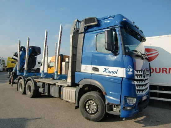Mercedes-Benz Arocs 3353 6x4 Holztransp., Palfinger Kran Epsilon - Φορτηγό ξυλείας, Φορτηγό με γερανό: φωτογραφία 1 Mercedes-Benz Arocs 3353 6x4 Holztransp., Palfinger Kran Epsilon - Φορτηγό ξυλείας, Φορτηγό με γερανό: φωτογραφία 1
