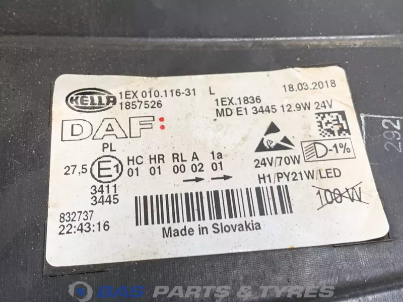 DAF XF106 Koplamp Links 1857534 - Προβολέας για Φορτηγό: φωτογραφία 3 DAF XF106 Koplamp Links 1857534 - Προβολέας για Φορτηγό: φωτογραφία 3