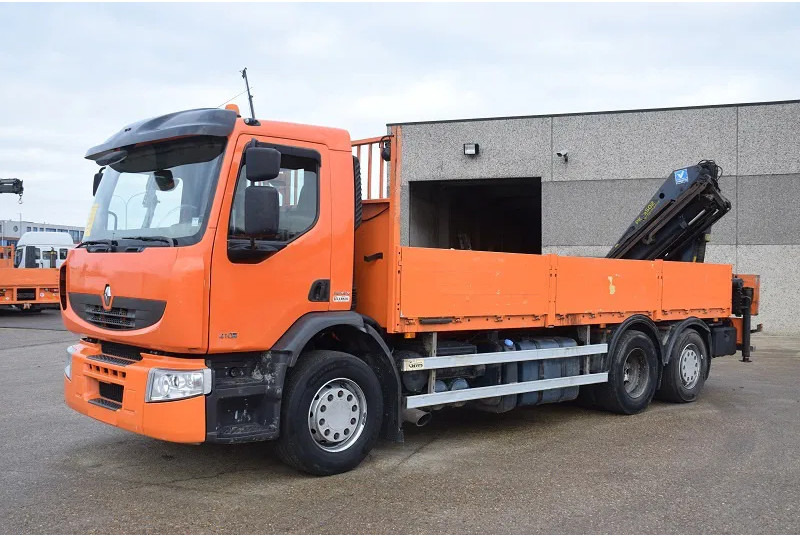 Renault Premium 410 - Φορτηγό με ανοιχτή καρότσα, Φορτηγό με γερανό: φωτογραφία 1 Renault Premium 410 - Φορτηγό με ανοιχτή καρότσα, Φορτηγό με γερανό: φωτογραφία 1