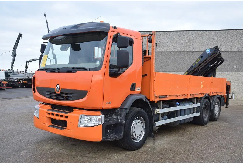 Renault Premium 410 - Φορτηγό με ανοιχτή καρότσα, Φορτηγό με γερανό: φωτογραφία 2 Renault Premium 410 - Φορτηγό με ανοιχτή καρότσα, Φορτηγό με γερανό: φωτογραφία 2