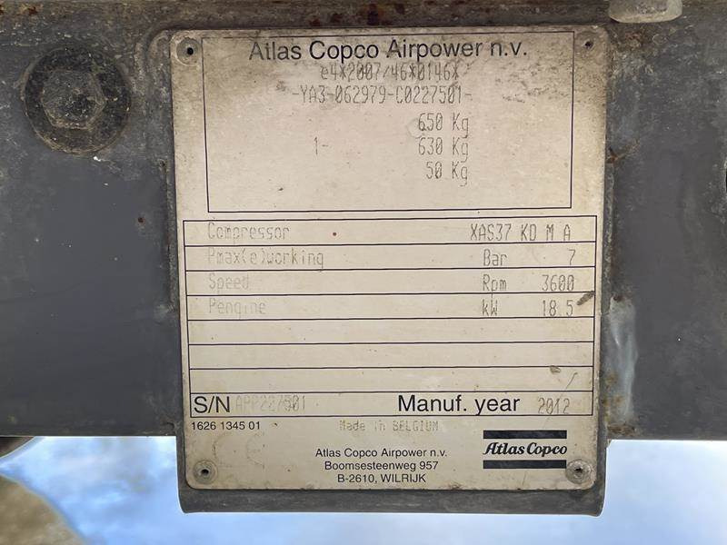 Atlas-Copco XAS 37 KD - Αεροσυμπιεστής: φωτογραφία 4 Atlas-Copco XAS 37 KD - Αεροσυμπιεστής: φωτογραφία 4