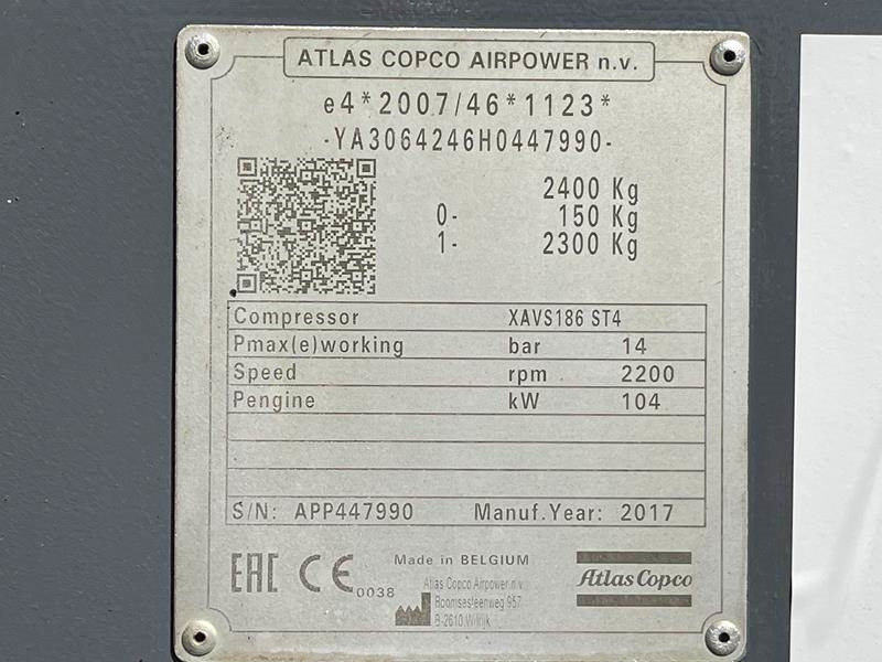 Atlas-Copco XAVS 186 JD - N - Αεροσυμπιεστής: φωτογραφία 5 Atlas-Copco XAVS 186 JD - N - Αεροσυμπιεστής: φωτογραφία 5