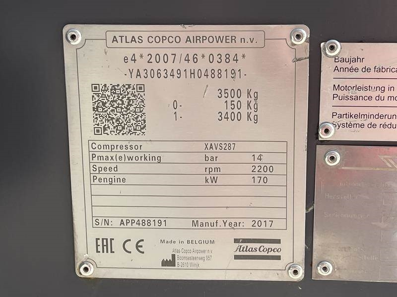 Atlas-Copco XAVS 287 - Αεροσυμπιεστής: φωτογραφία 5 Atlas-Copco XAVS 287 - Αεροσυμπιεστής: φωτογραφία 5