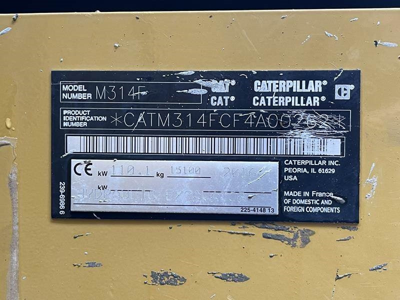 Τροχοφόρος εκσκαφέας Cat M 314 F: φωτογραφία 15