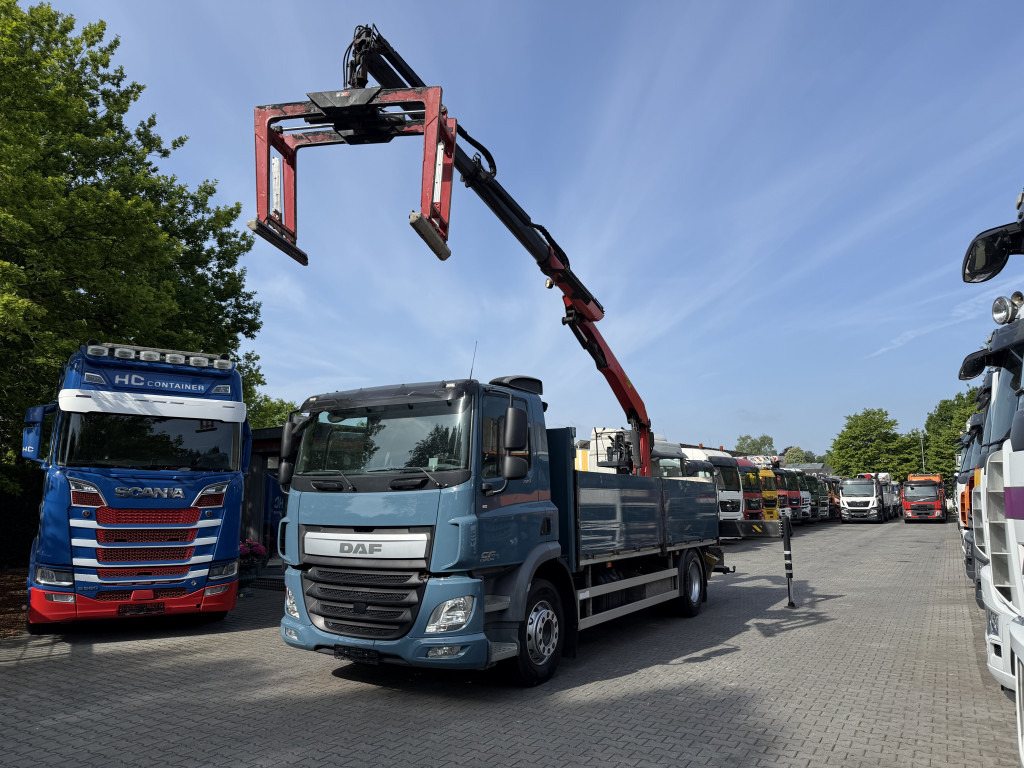 Daf CF320 Palfinger PK12001L Baustoffkran - Φορτηγό με ανοιχτή καρότσα, Φορτηγό με γερανό: φωτογραφία 1 Daf CF320 Palfinger PK12001L Baustoffkran - Φορτηγό με ανοιχτή καρότσα, Φορτηγό με γερανό: φωτογραφία 1