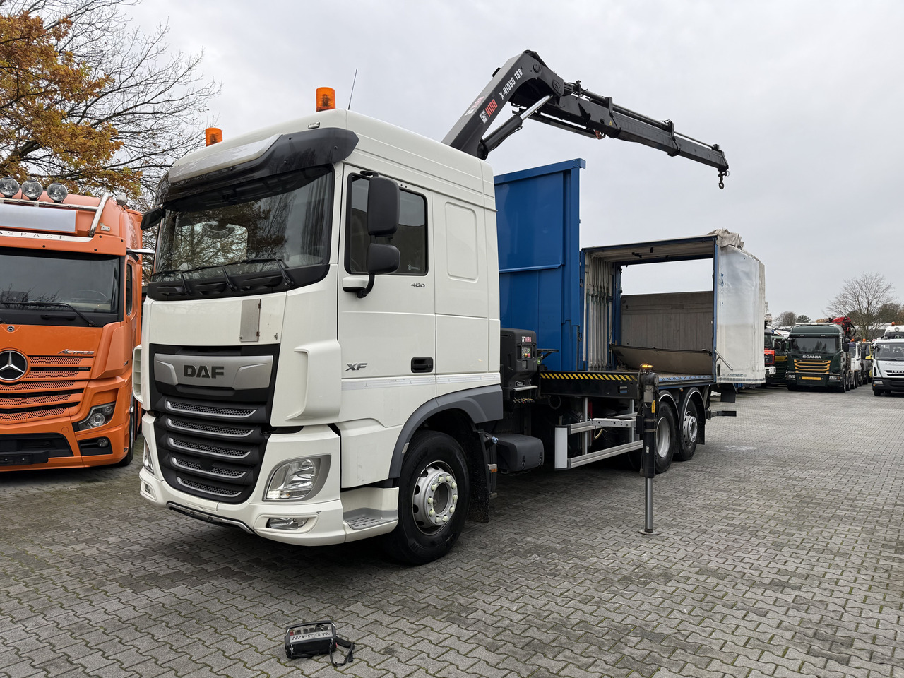 Daf XF480 6X2*4 Kran Hiab X-HiDuo 188 - Φορτηγό με γερανό, Φορτηγό μουσαμάς: φωτογραφία 1 Daf XF480 6X2*4 Kran Hiab X-HiDuo 188 - Φορτηγό με γερανό, Φορτηγό μουσαμάς: φωτογραφία 1